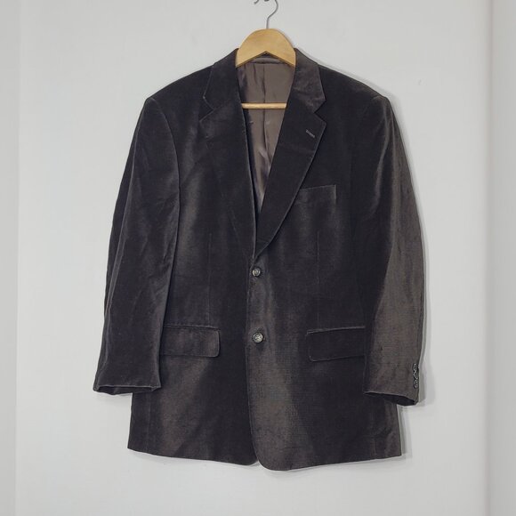 Massimo Brown Black Plaid 100% Cotton Soft  Short Court Pockets Blazer Size 42 - Picture 1 of 16